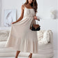 Women's Solid Color Striped Sleeveless Cotton Dress