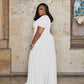 Casual Fashion V-neck Solid Color Plus Size Women's Clothing