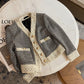 Female Thousand Bird Plaid Contrast Short Tweed Retro Coat
