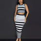 Design Striped Vest Hip Skirt Suit