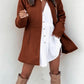 Clean Color Slim Long Sleeve Pocket Woolen Women's Coat