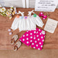 Bow Top Polka Dot Rose Red Shorts