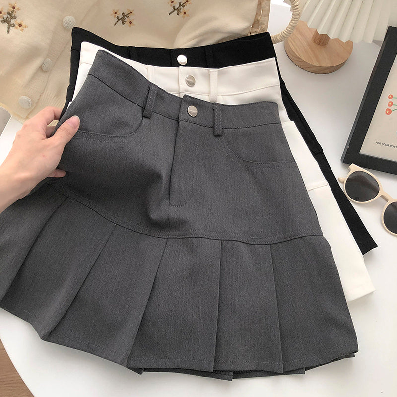 Jupe plissée taille haute tendance pour femme