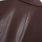 Women's Lapel Single-breasted PU Loose Coat
