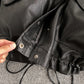 Veste ample en cuir style rétro coréen
