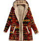 Cotton And Linen Printed Hooded Sweater Warm Plush Jacket