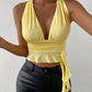 Milk Silk Deep V Cinched Slimming Pullover Female