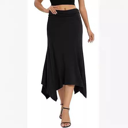 Jupe plissée à la taille pour femme, élégante et tendance, avec ourlet irrégulier