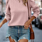 Twist Pattern Sweatshirt Round Neck Bubble Long Sleeve Top