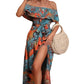 Women's Off-neck Ruffled Tied Waist Dress