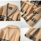 Jacquard Belt Cardigan Outdoor Sweater Coat