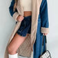 Lace-up Double Pocket Denim Trench Coat