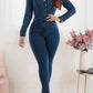Slim-fit Stretch Foot Wash Denim Jumpsuit