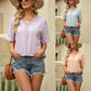 Short Sleeve V-neck Top Beachwear Lace Plus Size Women's Clothing