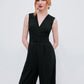 V-neck Wrap Zipper Wide Leg Jumpsuit