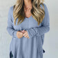 Pull ample à manches longues pour femme, design cousu sur le devant