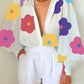 Chemise d'été à manches lanternes imprimées