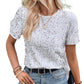 Women's Fashion Personalized Sequined Round Neck T-shirt