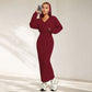 Elegant Commuter-style Light Mature Knitted Slip Dress Two-piece Set