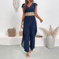 Lace V-neck Stitching Women's Jumpsuit
