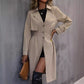 Long Waist Cotton Fashion Jacket Long Sleeve Trench Coat