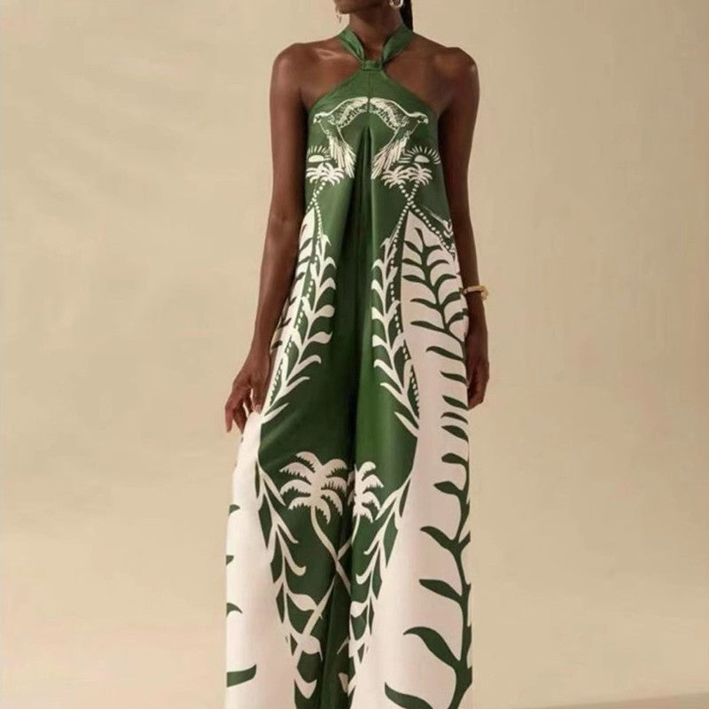 Women's Printed Fashion Halter Sleeveless Pants