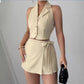Fitted-waist Elegant Sleeveless Womens Two-piece Set
