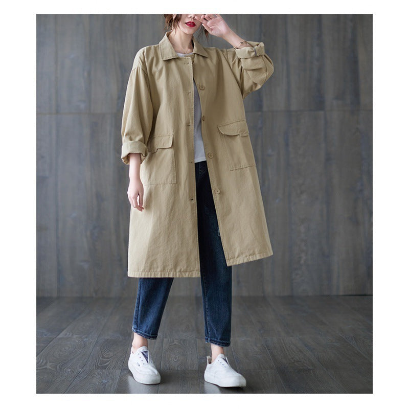 Simple Artistic Turn-down Collar Coat
