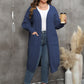 Pull ample mi-long tissé grande taille, style européen et américain, manteau à manches lanternes et double poche