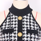 Halter Sleeveless Vest Pleated Houndstooth Short Knitted Dress