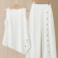Simple Casual Daily Wear Sleeveless Top And Long Pants Set