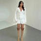 Women's Foreign Trade New INS Slimming Bell Sleeve Ruffled Dress
