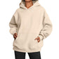 Sweats à capuche pour femmes avec poches, sweat-shirt tendance uni, pull à capuche surdimensionné, vêtements pour femmes
