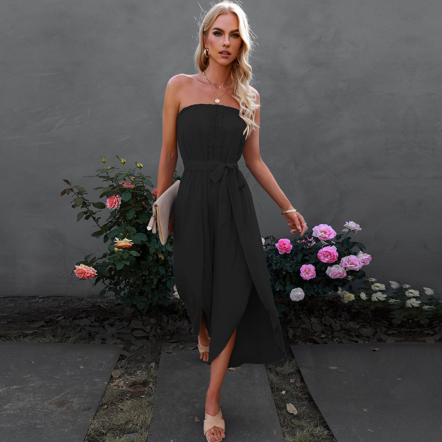 European And American Women's Ninth Loose Jumpsuit Wide Leg Pants