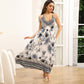 Womens Sleeveless Floral Print Slip Dress