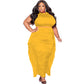 Women's Bodycon Tassel Sleeveless Plus-Size Two-Piece Set