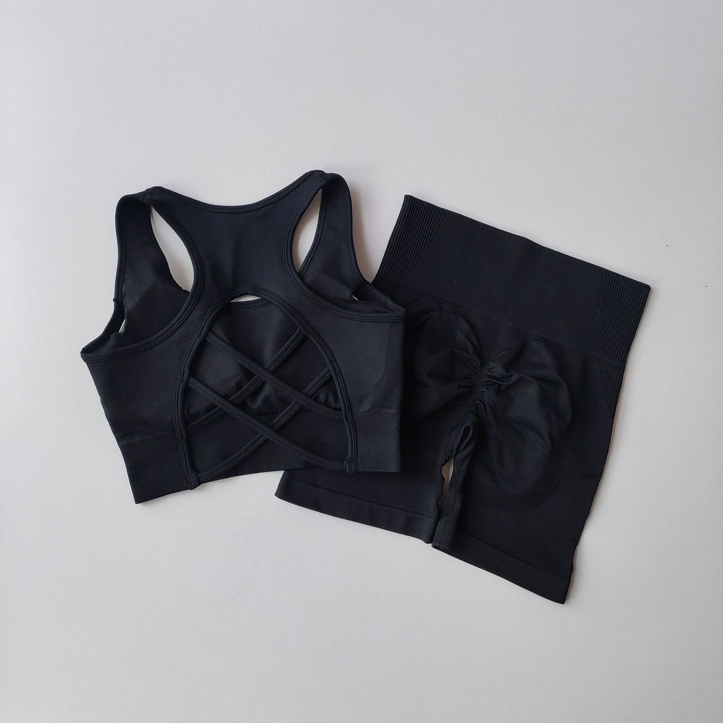 Quick-drying Sports Suit Women's Seamless Yoga Suit Yoga Clothes Shorts Two-piece Set