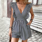 Cross-border Ruffled Striped Jumpsuit
