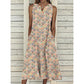 V-neck Floral Long Loose Sleeveless Women's Clothing Dress