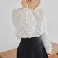 Advanced Sense Sweet Lotus Leaf Puff Sleeve Top