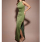 Female Retro Hip-wrapped Slit Slim-fitting Dress