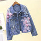 Embroidered Three-dimensional Denim Short Coat