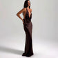 Women's V-neck Halter-Neck Lace-Up Bodycon Dress