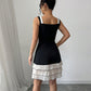 Women's Sling Contrast Color Multi-layer Cake Dress