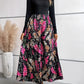 Women's Fashion Flower Multicolor Printing Long Sleeve Dress