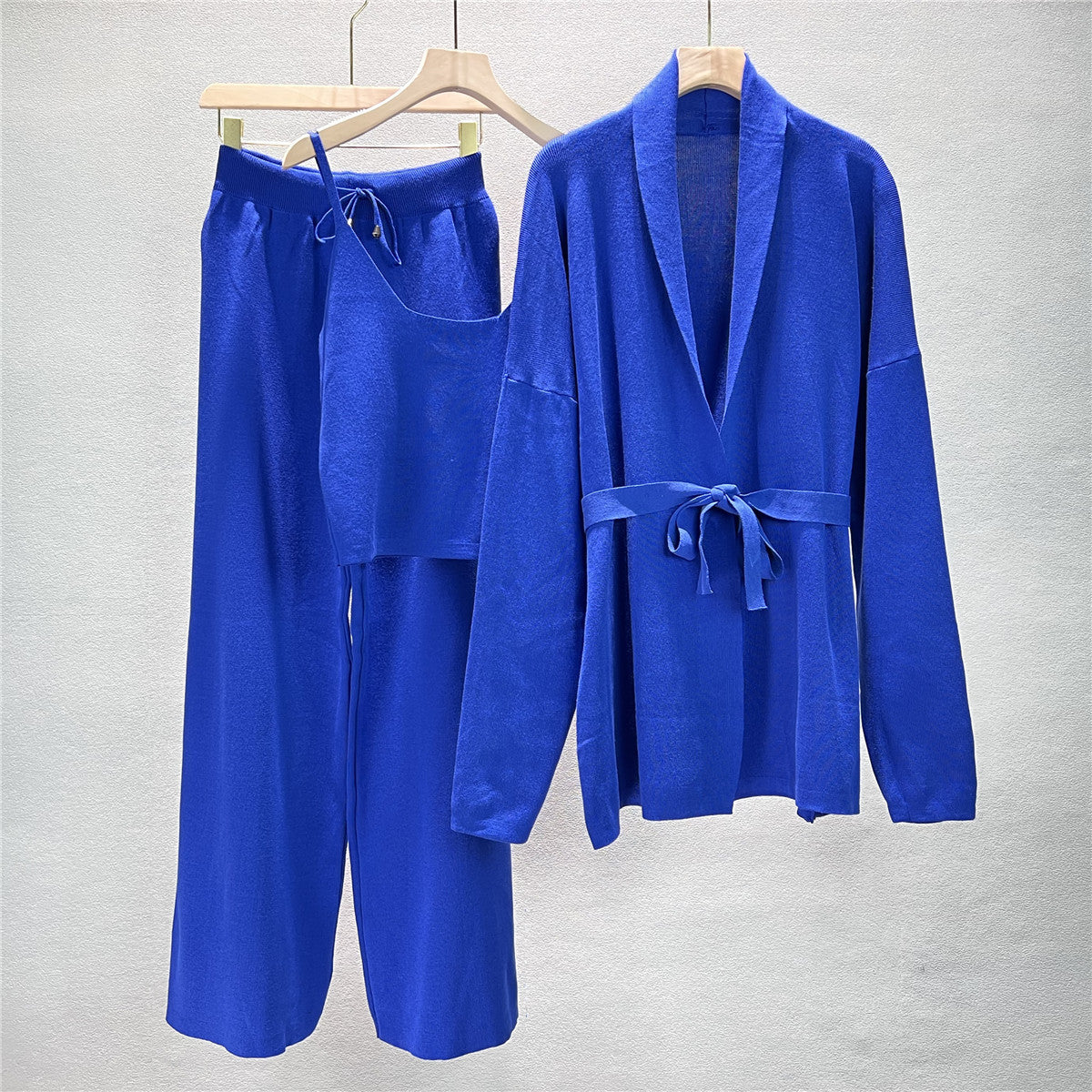 Veste cardigan ample et décontractée pour femme, pantalon large à bretelles