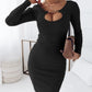 Women's Dress Round Neck Hollowed Fashion