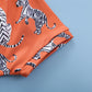 Fashion Simple Tiger Print Pants Suit