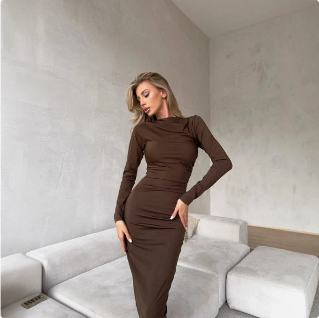 Slim-fit Sheath Back Slit Dress