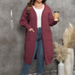 Pull ample mi-long tissé grande taille, style européen et américain, manteau à manches lanternes et double poche